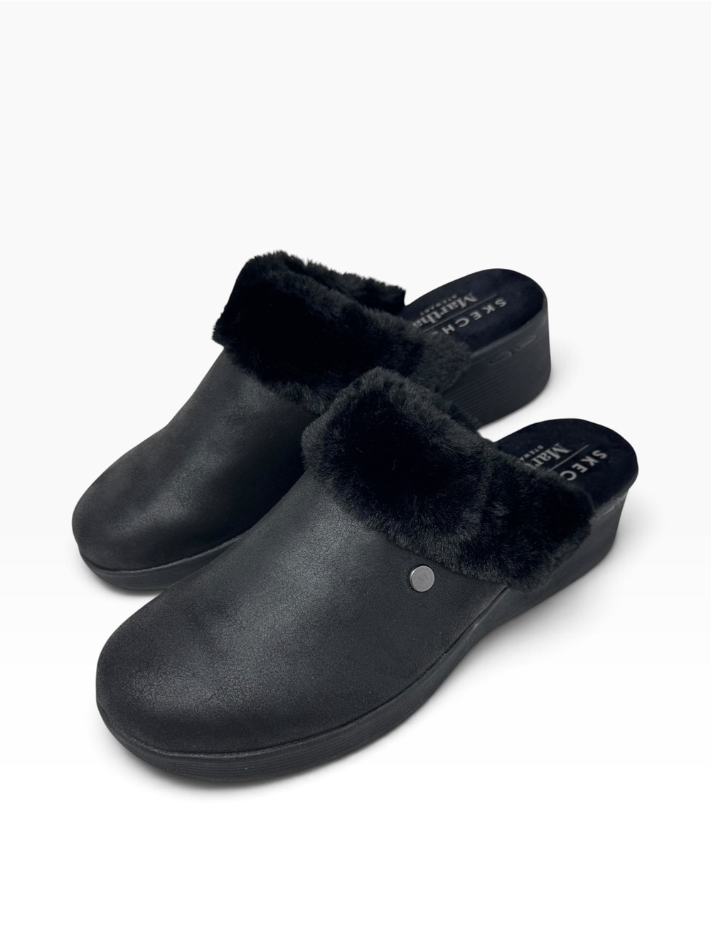 NWT Martha Stewart x Sketchers Pier Lite Vegan Faux Fur Mules Cozy High Sz 11